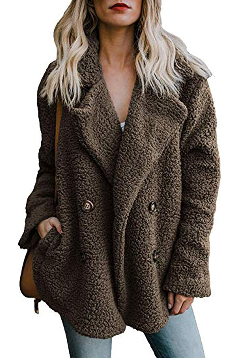 zeagoo womens faux fur coat fuzzy cardigan warm fleece jacket long sleeve oversized winter outwear pockets coat