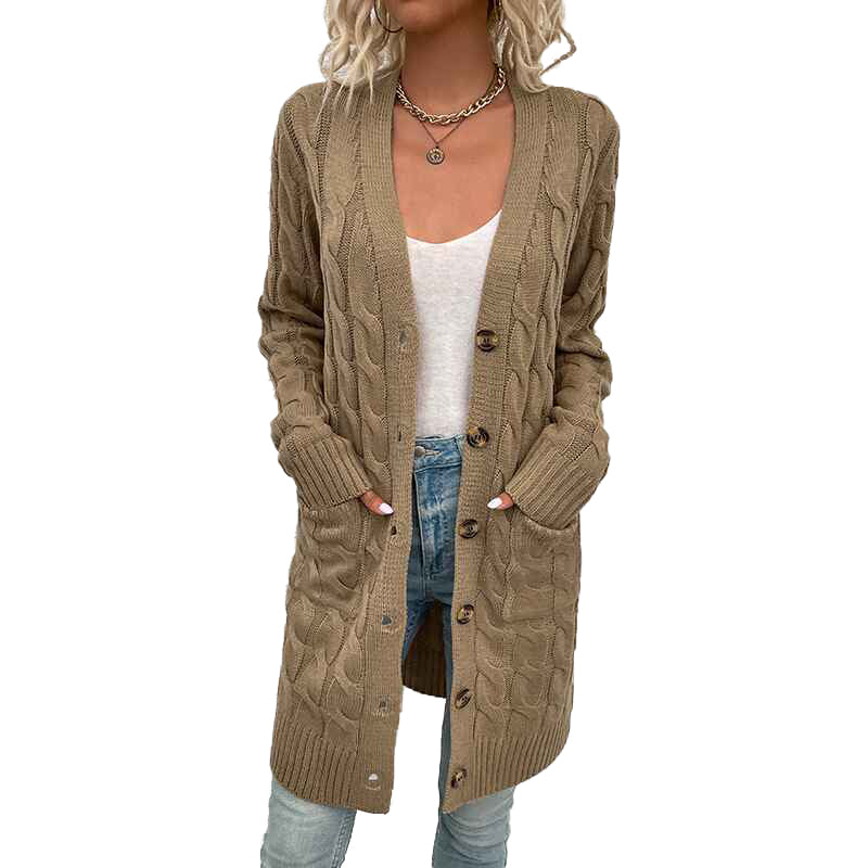 Army-Green-Womens-Long-Sleeve-Cable-Knit-Button-Down-Midi-Long-Cardigan-Sweater-Open-Front-Chunky-Knitwear-Coat-with-Pockets-K075