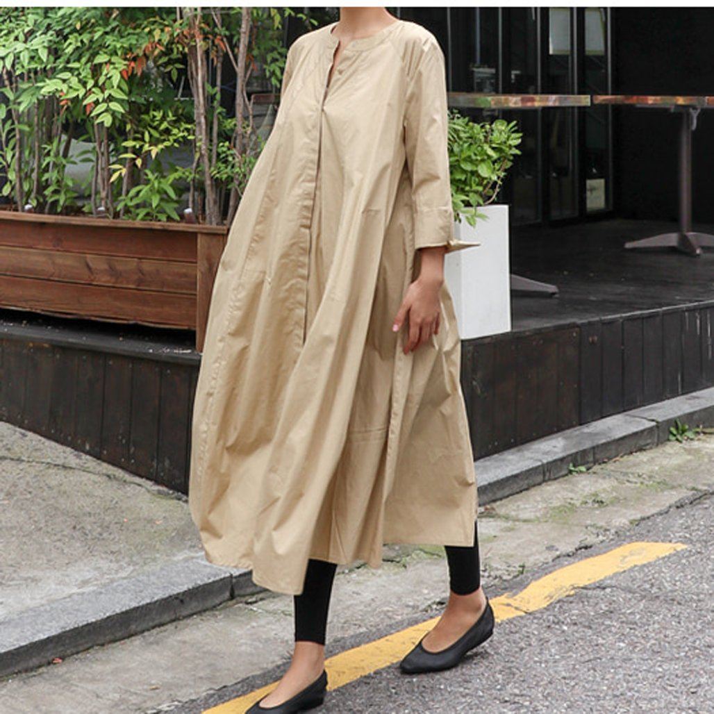 BABAKUD Autumn Long-Sleeved Casual Women's Loose Shirt Dress