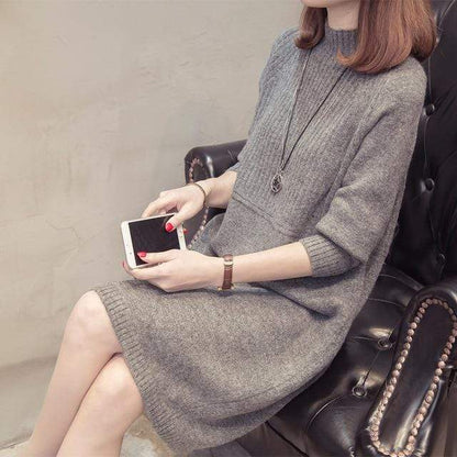 Conservative Turtleneck Sweater Dress dylinoshop