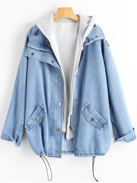 Button Up Denim Jacket and Hooded Vest - Jackets - INS | Online Fashion Free Shipping Clothing, Dresses, Tops, Shoes - 02/09/2021 - 2XL - 3XL