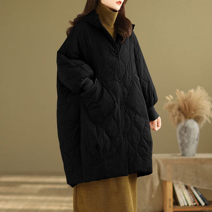 Women Casual Winter Quilted Loose Overcoat