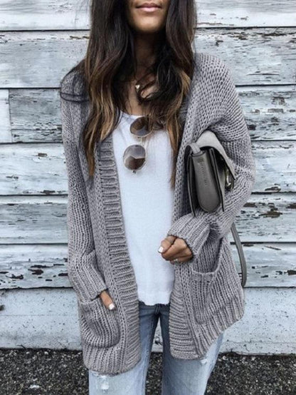 Women's Cardigans Long Sleeve Pocket Sweater Cardigan - LuckyFash™